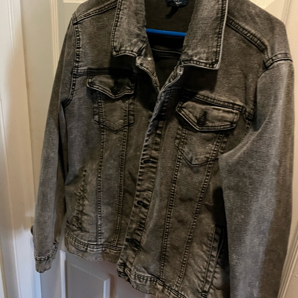 George Men's Charcoal Denim Jacket Size Mens Large 42-44 Like new